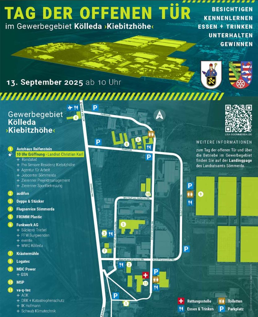 WWG erstmals Teilnehmer am Tag der offenen Tür im Gewerbegebiet Kölleda Kiebitzhöhe 1 tagderoffenentuer vorderseite