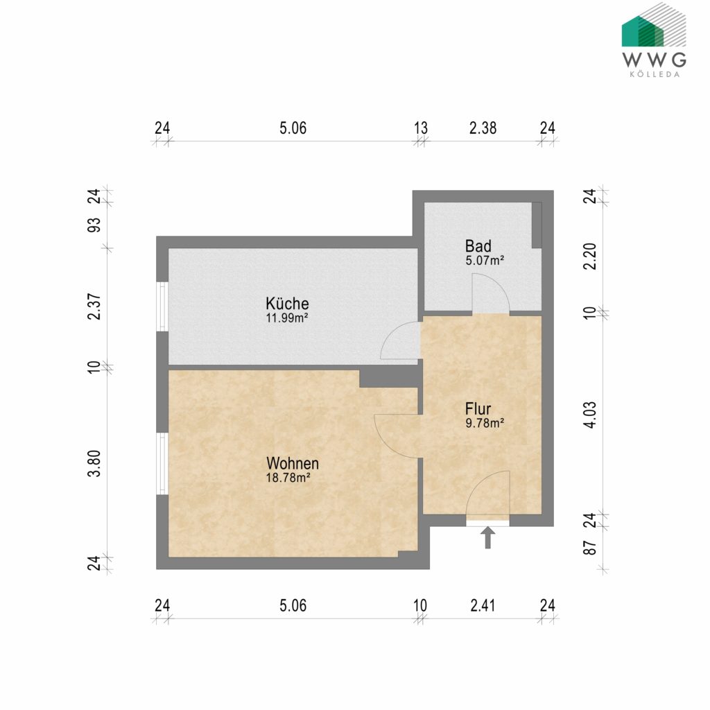 Grundriss mit Bemaßung